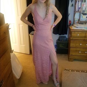 Pink Glitter Prom Dress